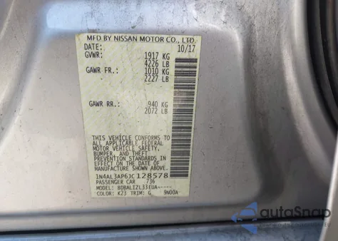 2018 Nissan Altima 2.5 Sv из США, поврежденный, VIN 1N4AL3AP6JC128578